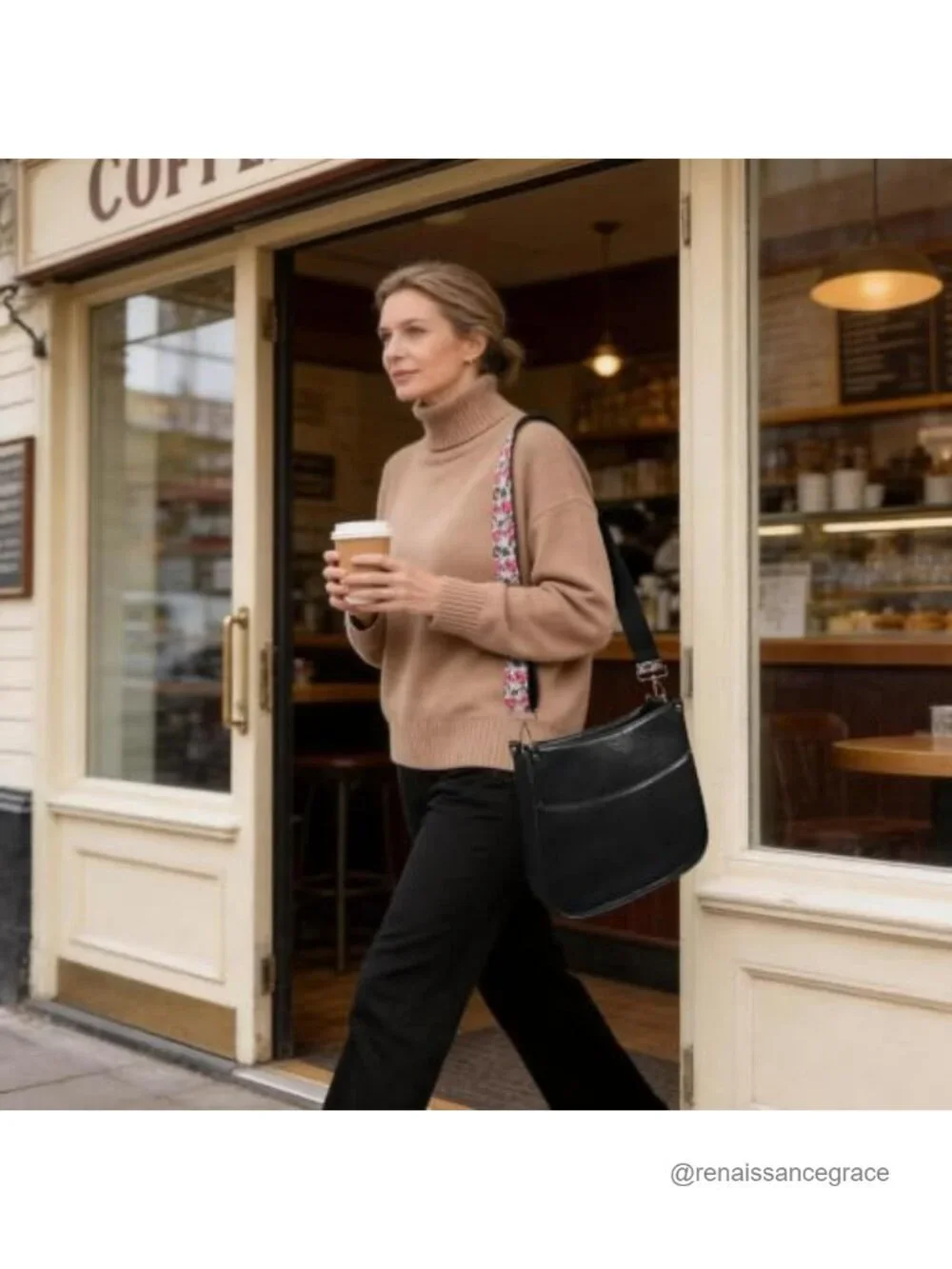 Women's Hobo Crossbody Bag with Wide Guitar Strap, Multi-Pocket, Faux Leather